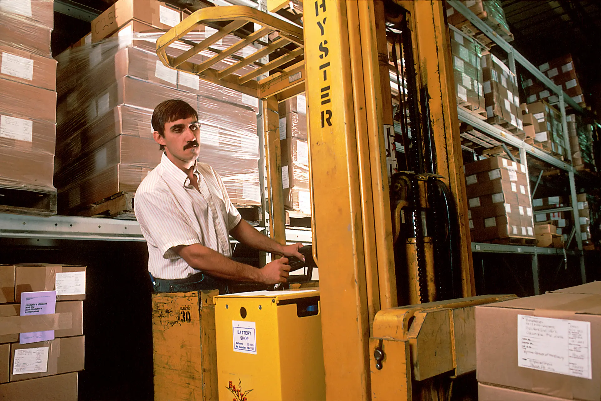 forklift propane moving inventory warehouse