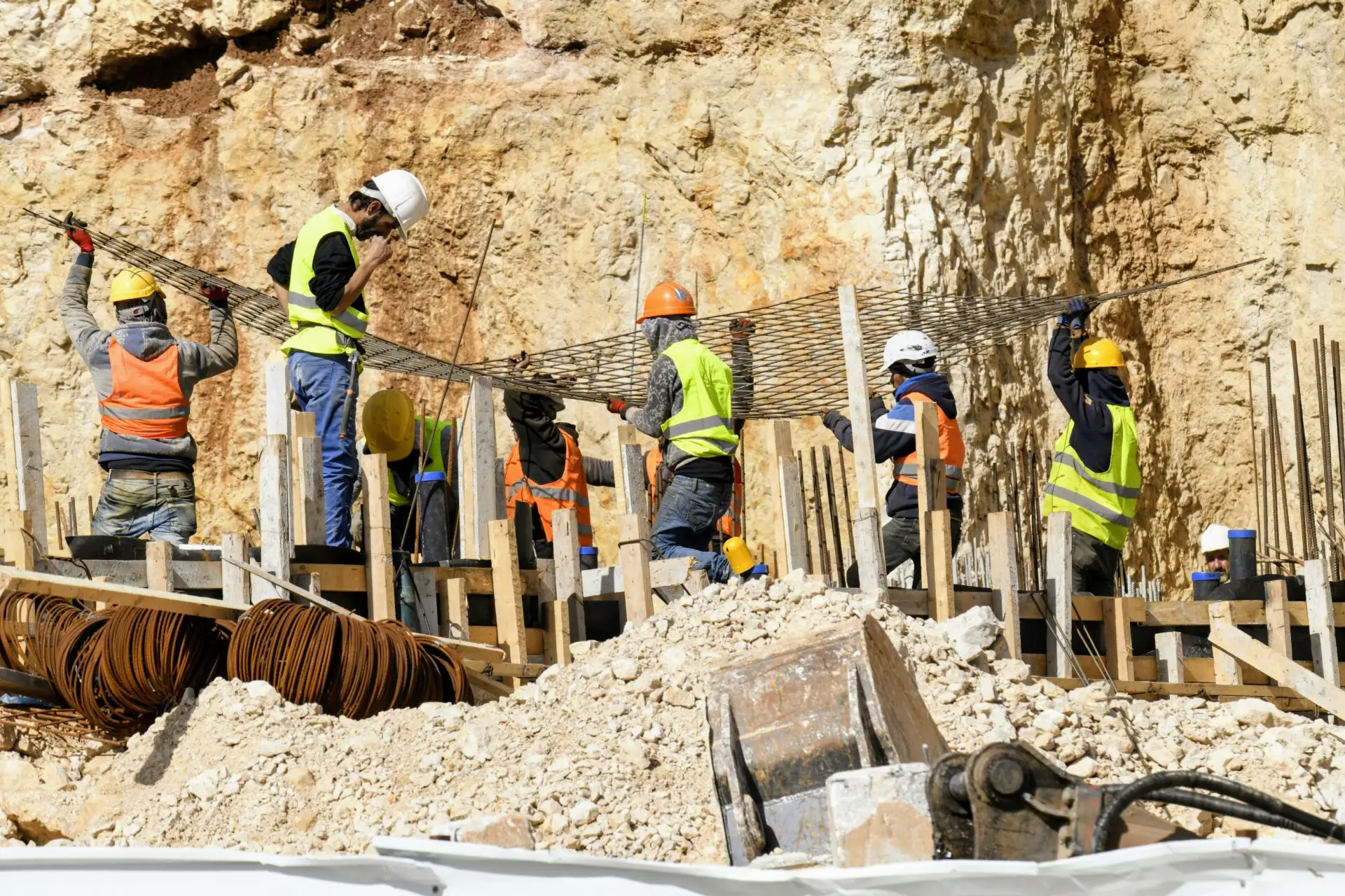 construction propane team of workers site